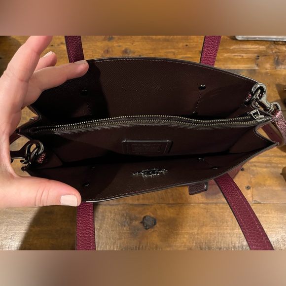 Coach Charlie Carryall in Metallic Berry/Gunmetal - Picture 5 of 7